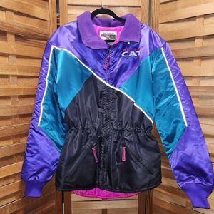 Vintage Arctic Cat Arcticwear Winter Snowmobile Jacket Women M Coat Purple Black